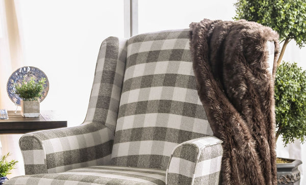 English Elm Transitional High Back Stripe Chair with Rolled Arms for Coastal Comfort and Supportive Seating Appeal Light Gray 32 L x 36 W x 40 H B2741P375953