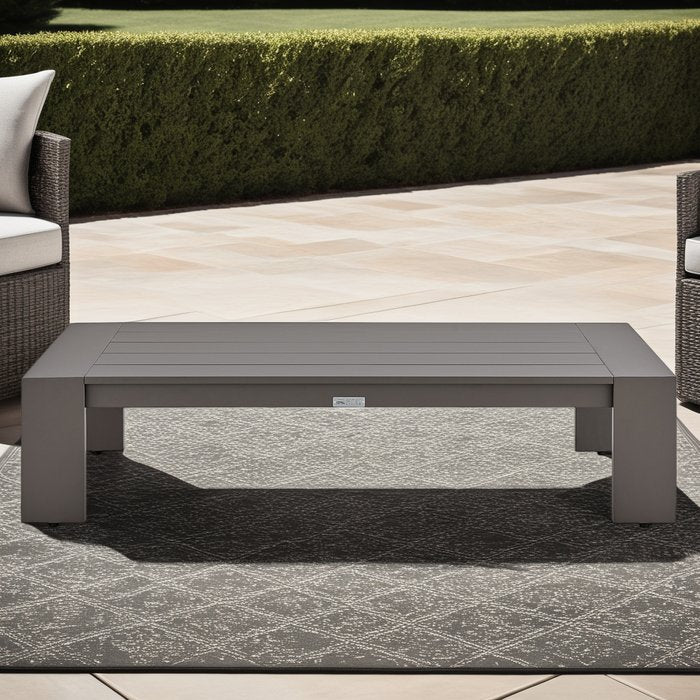 English Elm Umbriax 4-Piece Aluminum Outdoor Coffee Table Set in Brown — Weather-Resistant, Rust-Free, Easy-Clean Covers B2736P354358