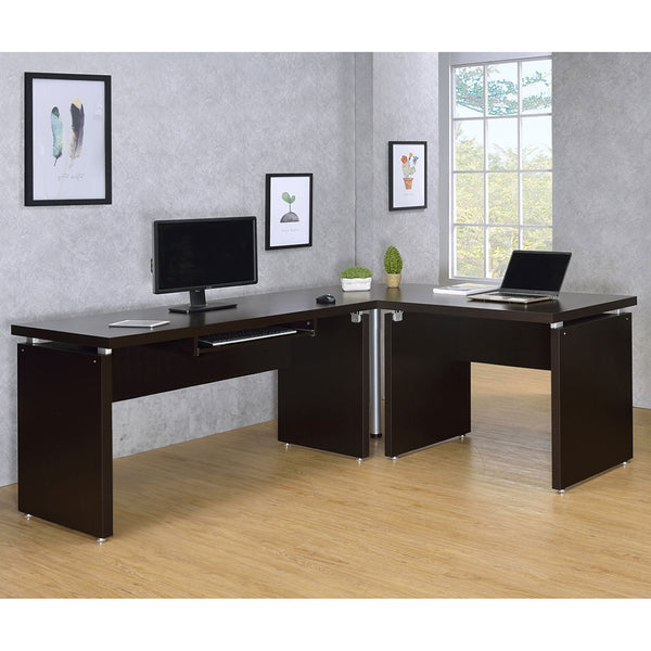 English Elm Ulloa 83-Inch L-Shaped Office Desk - Modern Cappuccino Finish With Ergonomic Design & Storage Solutions B062S01318-GIGA