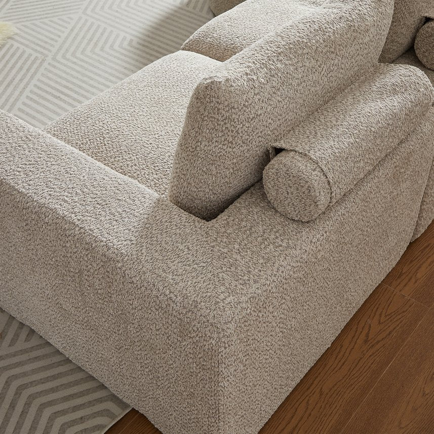 English Elm 99-Inch Chenille Cloud Curved Sectional Sofa – Modern L-Shaped Boneless Couch With Chaise & Comfort W834S00476