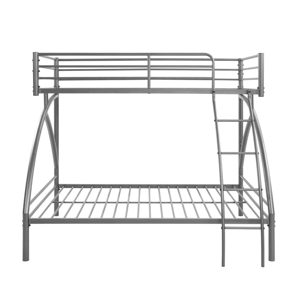 English Elm Gray Metal Twin-Over-Full Bunk Bed with Modern Lines, Space-Saving Youth Bedroom Centerpiece, Easy Assembly Gray 77 L x 60.25 W x 7.25 H B011P248591