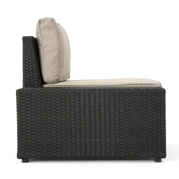English Elm Santa Cruz Outdoor Pe Wicker Arm Chair Set with Weather Resistant Iron Frame 52974.00IRN