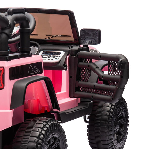 English Elm 24v Kids Electric Ride on Car with Parental Remote Dual Motors and Four Wheel Suspension Pink W1578P208320