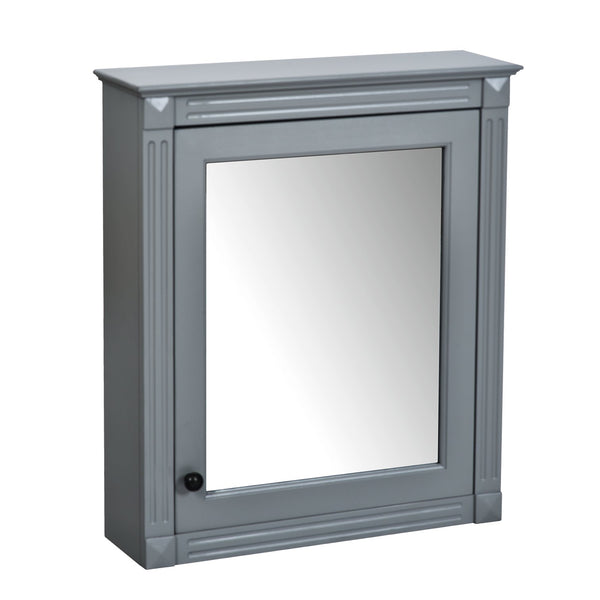 English Elm 24'' 24'' Wall Mounted Bathroom Mirror Cabinet with Adjustable Shelves, Space-Saving Modern Storage Solution Grey N710P195492E