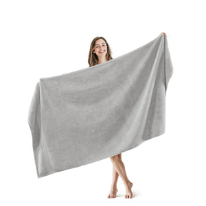 JLA Home Madison Park Signature - Ultra-Soft 100% Cotton Towels | 800 GSM Plush Spa-Quality Set with Antimicrobial Finish, Oeko-Tex Certified Silver MPS73-191