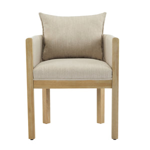 English Elm Christopher Knight Home® - Linen Upholstered Armchair Set Of 2 - Cozy Beige Chairs With Natural Wood Legs For Stylish Seating N768P305168N