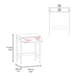 English Elm Hills Natural Oak Computer Desk with Dual Side Shelves, Spacious Worksurface, Compact Durable Design B200P362009