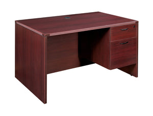 OSP Home Furnishings Napa Modular Office Desk Shell with Spacious Work Surface for Modern Workstations 48"X30"X29"  Mahogany NAP-21-MAH