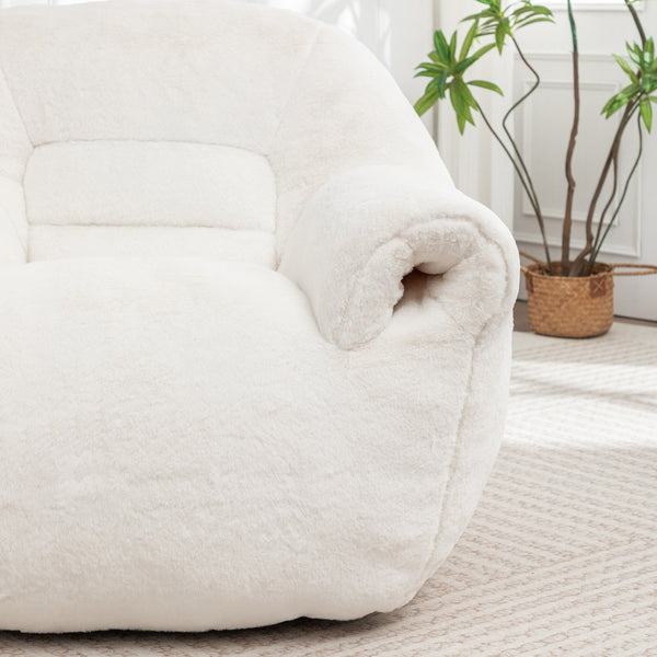 English Elm Bean Bag Chair - Plush Faux Fur Sofa With Back Support, Lightweight & Stylish Seating For All Ages W2200P326887