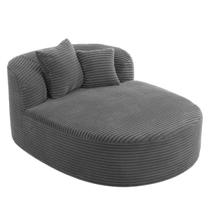 English Elm Modern Chaise Lounge Sofa oversized corduroy chaise with high-density foam, spring support & pillows Gray N719P329129E