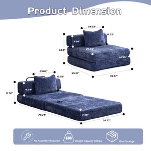 English Elm Compression Sofa Bed - Versatile Chenille Floor Sofa With Modular Design For Living Room & Dorms W3723P345646