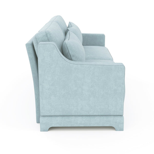 English Elm Two chenille two-seater sofa with ergonomic lumbar support, tufted elegant design, sturdy wood frame, plush sponge cushions, versatile for living rooms and reading nooks Sky Blue W714S01203