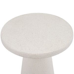 English Elm Mgo Compact Side Table Weatherproof Magnesium Oxide Build for Patio or Living Room White N776P372343W