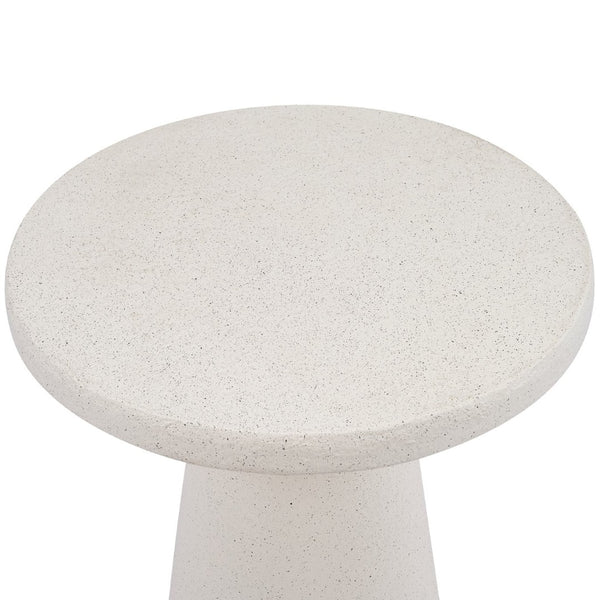 English Elm Mgo Compact Side Table Weatherproof Magnesium Oxide Build for Patio or Living Room White N776P372343W