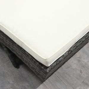 English Elm Outsunny Wicker Chaise Lounge Chair - Elegant Cream Outdoor Lounger With Adjustable Backrest & Wheels W2225P200439-GIGA