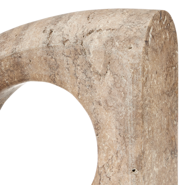 Russo Modern Travertine Object Set of 2 – Unique Brown Sculptures for Elegant Bookends & Décor