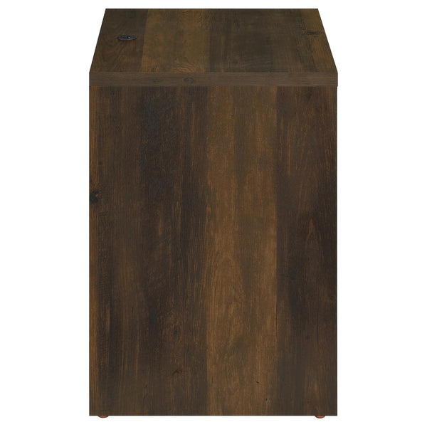 English Elm 1pc Modern Nightstand with Wood-Grain Finish, Two Spacious Drawers, Dual USB-A/C Charging & LED Motion Light Brown,Pine Wood 27.5 L x 21.75 W x 7.25 H B011P337707