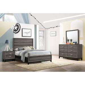 English Elm Cabrillo Two-tone Grey Oak Twin Bedroom Set with Nickel Hardware and Dovetail Storage B062S01685