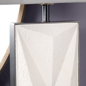 Crestview Collection 31.5"H Rylan Contemporary Table Lamp - Elegant Rectangular Design With 3-way Socket & Grey Shade   Cvazvp091