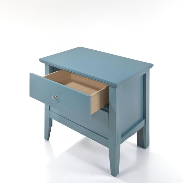 English Elm Teal Transitional Nightstand 24"H x24"W x16"D — Vivid Teal Finish, 2 Drawers, No Assembly Needed B078107988