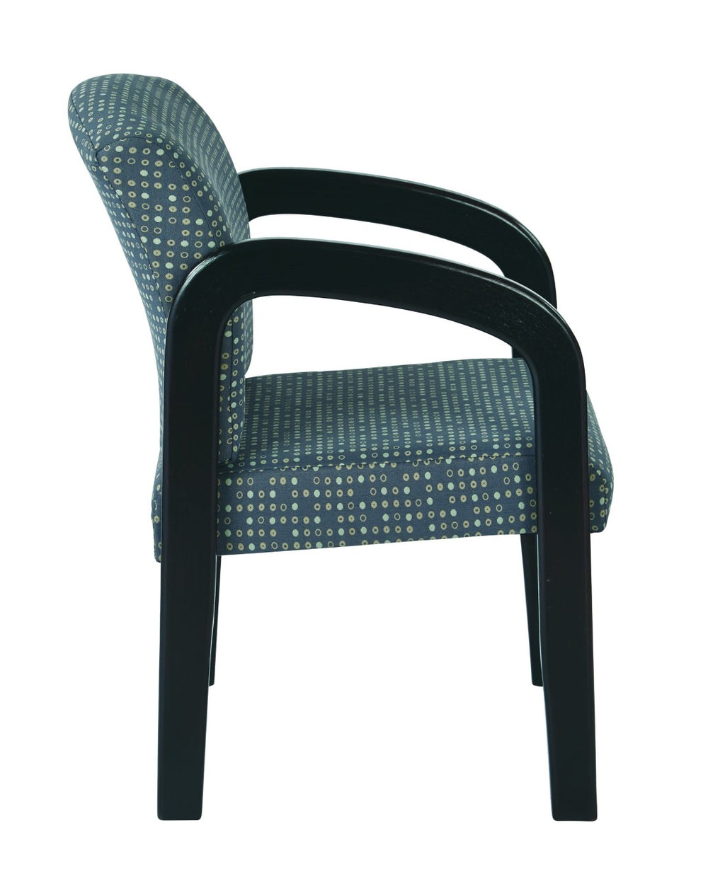 OSP Home Furnishings Espresso Wood Frame Office Visitor Chair with Lumbar Support and Ash Fabric Upholstery WD388-K102