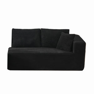 English Elm Modular Sectional Couches For Living Room: Customizable L-Shaped Comfort In Soft Black Corduroy W1143P313188