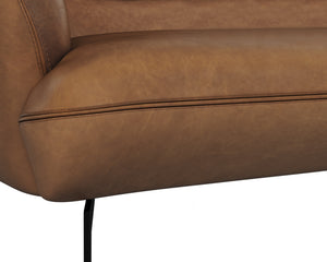 Sunpan Armani Sofa - Luxurious Italian Leather, Contemporary Design with Comfort and Style for Your Home Cognac Leather V1