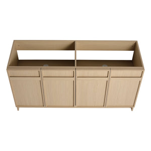 English Elm 60" Modern Freestanding Bathroom Vanity Cabinet with 4 Soft-Close Doors, Scratch & Water-Resistant Plywood Finish W999P239165