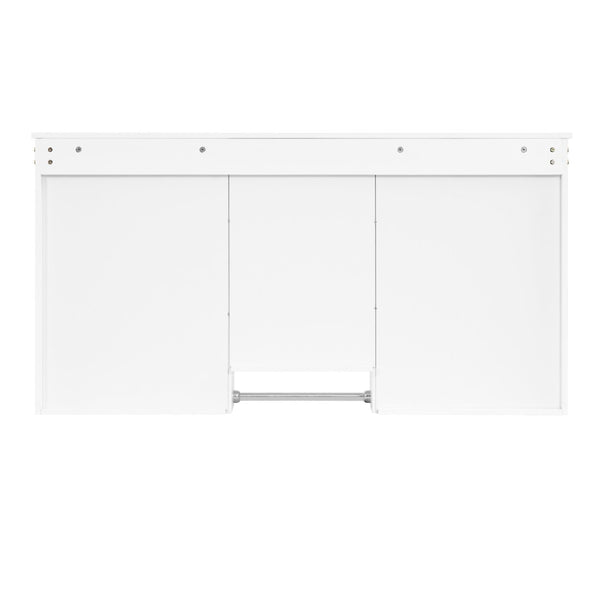 English Elm 55 Inch Wall Mount Medicine Cabinet Dual Mirrored Doors Soft Close Bathroom Vanity Storage N710P401336K