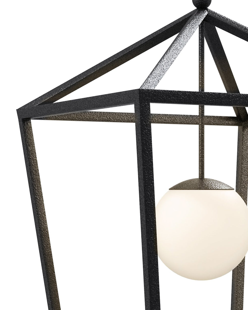 Currey & Company Denison Black Outdoor Lantern - Elegant Wrought Iron Design With Soft Glow For Patios & Porches Black Wrought Iron ,Glass 9500-0024-currey-company