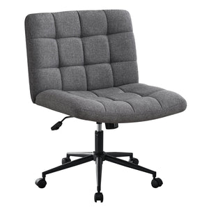 English Elm Homw Office Desk Chair With Wheels, Adjustable Armless Swivel Chair For Comfort & Style In Grey T3593P337967