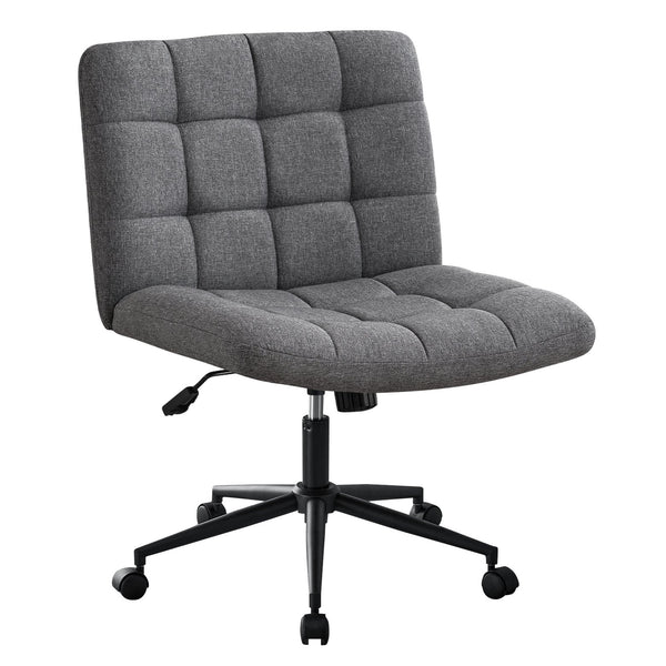 English Elm Homw Office Desk Chair With Wheels, Adjustable Armless Swivel Chair For Comfort & Style In Grey T3593P337967