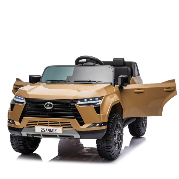 English Elm Lexus Gx550 Two Seat Kids Ride on with 24v Power Remote Control and Suspension Champagne W1578P416234
