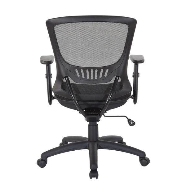 OSP Home Furnishings Mesh Back Ergonomic Office Chair with Lumbar Support Breathable Seat and Padded Arms Nylon EM98910-3