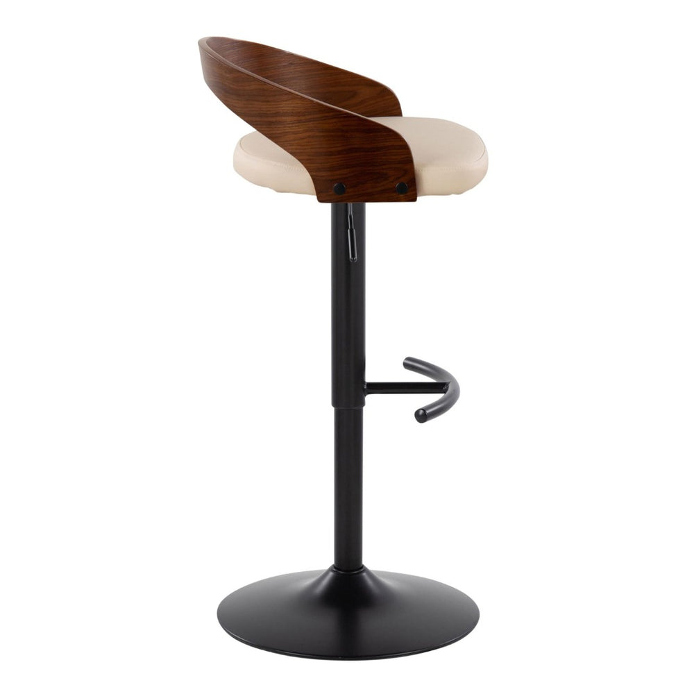 English Elm Adjustable Swivel Barstools Set of 3 Walnut Faux Leather Counter Height Kitchen B202S02026