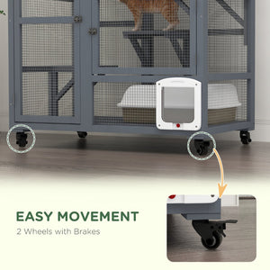 English Elm Pawhut Fir Wood Hamster Habitat Two Level Gerbil Enclosure with Ladder and Seesaw W2225P173772