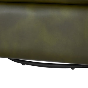 English Elm Sutton Fern Green Faux Leather Swivel Barrel Chair with Stain‑Resistant Fabric, Pocket Coil Seat, 360° Swivel Comfort B050P322589