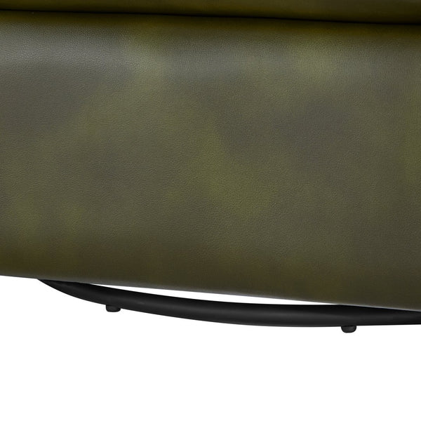 English Elm Sutton Fern Green Faux Leather Swivel Barrel Chair with Stain‑Resistant Fabric, Pocket Coil Seat, 360° Swivel Comfort B050P322589