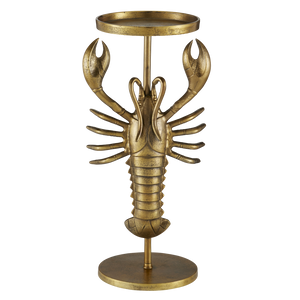 Georgetown Brass Drinks Table: Whimsical Lobster Accent for Coastal Homes, Perfect for Happy Hour!