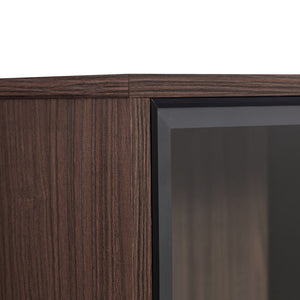English Elm 51.2'' Freestanding Display Cabinet With Led Lights, Adjustable Glass Shelves & Hidden Storage – Walnut N845P261794D