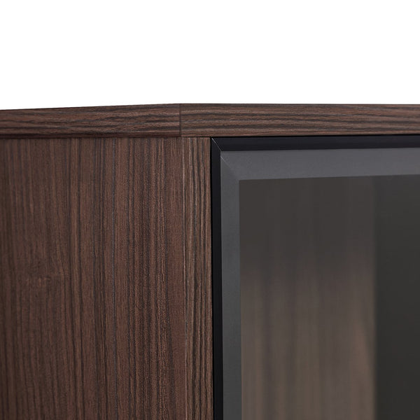English Elm 51.2'' Freestanding Display Cabinet With Led Lights, Adjustable Glass Shelves & Hidden Storage – Walnut N845P261794D