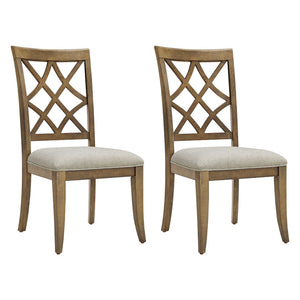English Elm Wooden Frame Upholstered Dining Chairs Set Of 2 - Mid-Century Retro Style For Dining & Living Spaces W2582P205379-GIGA