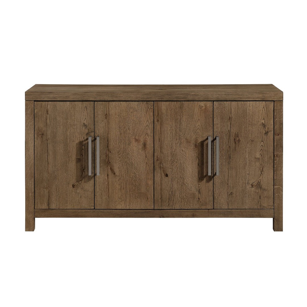 English Elm Rustic French Oak Veneer Sideboard with Adjustable Shelves for Dining Room Storage B011P467628