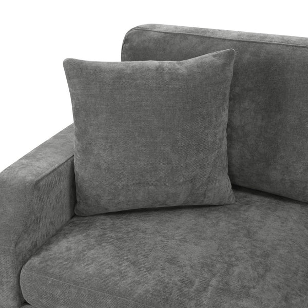 English Elm Sectional Sofa Bed - Versatile L-Shaped Chenille Sofa With Sleeper, Hidden Storage & Pillows, Gray N719S002070E-GIGA