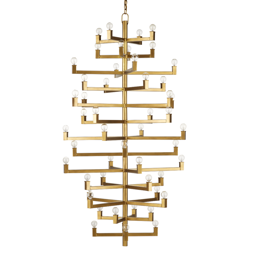 Andre Grande Brass Chandelier - Stunning 52-Light Modern Fixture for Tall Foyers & Great Rooms