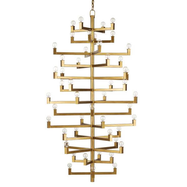 Andre Grande Brass Chandelier - Stunning 52-Light Modern Fixture for Tall Foyers & Great Rooms