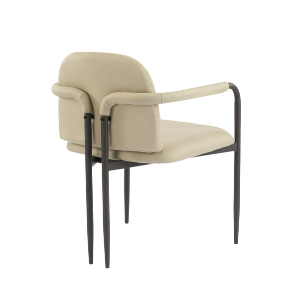 English Elm Christopher Knight Home® - Dinning modern iron-frame dining chair set of 2 with durable fabric seats, compact, stylish and sturdy Espresso,khaki N771P247180V