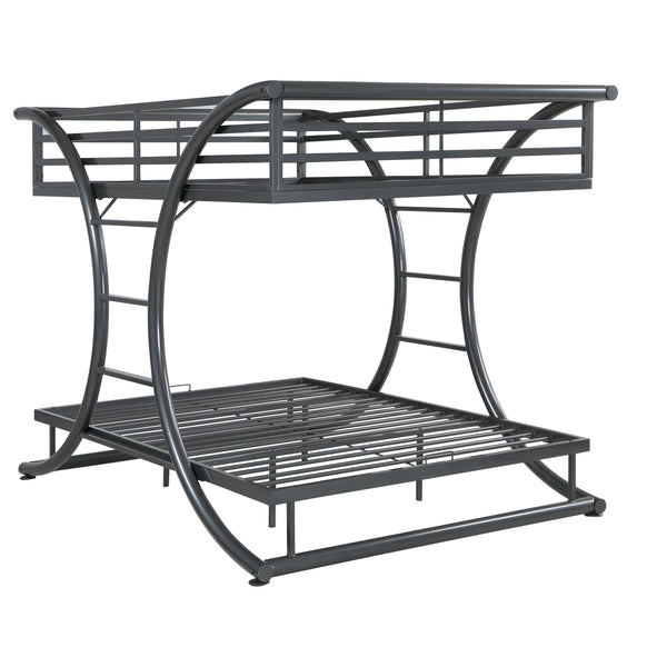 English Elm Weston Gunmetal Bunk Bed with Curved Metal Frame, Industrial Grey Finish, Full over Full Stylish Stack B062S00825