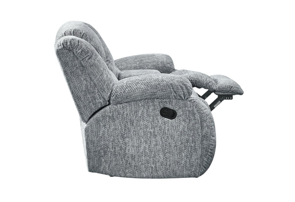 English Elm STONIC Gray Console Reclining Loveseat with Soft-Close Storage, Plush Zaftig Fabric, Manual Recline B201P216012
