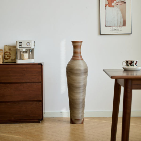 English Elm 39-Inch-Tall PVC Floor Vase Grey – 41" Elegant Modern Decorative Tall Freestanding Accent for Home W2796P193945